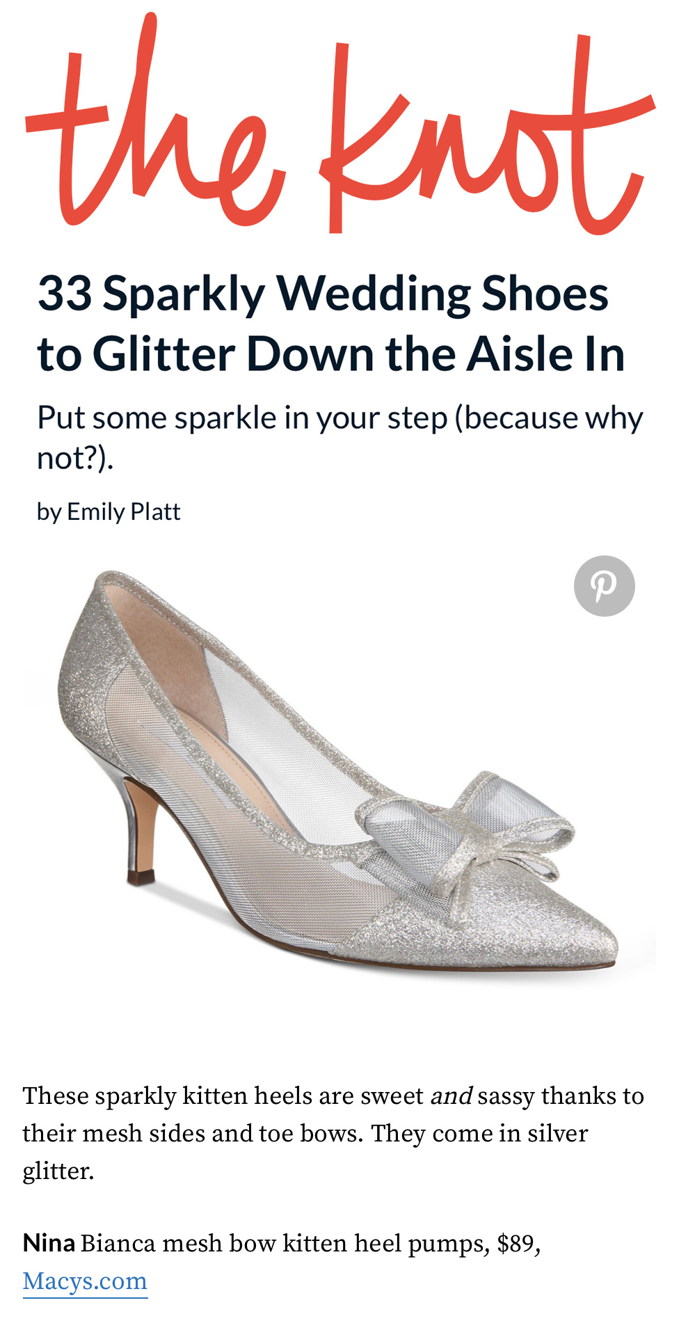 nina sparkly heels